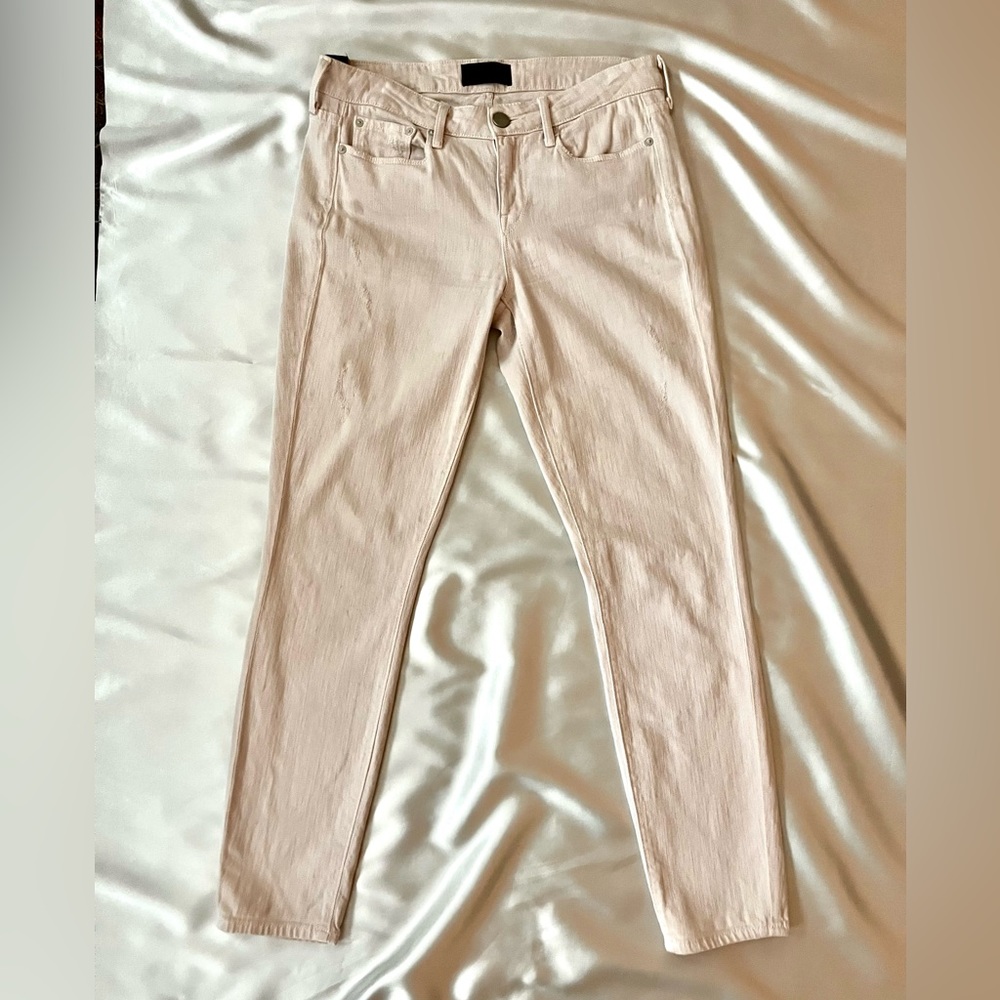 VINCE Dylan Ankle Skinny Jeans Destructed Dusty Rose Size 28.
